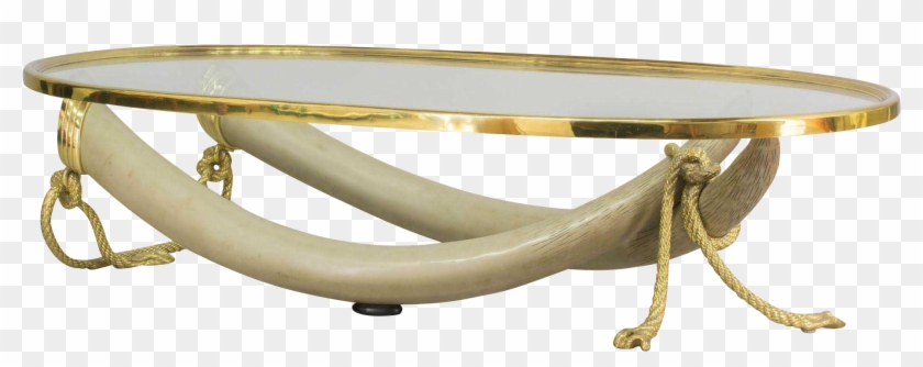 Monumental Faux Tusk Coffee Table, Signed Valenti - Coffee Table Clipart