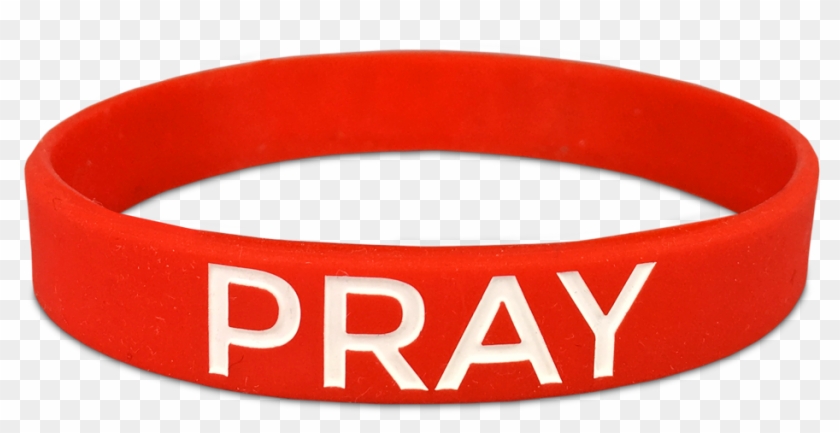 Red Christian Wristband With The Word Pray In White - Circle Clipart #4255622