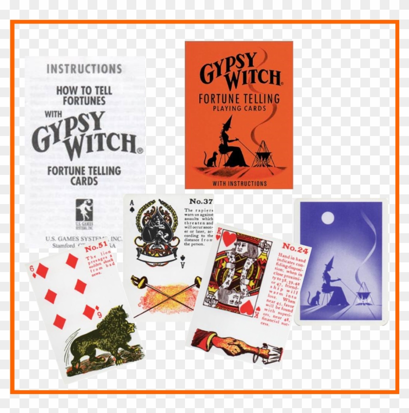 Gypsy Witch Fortune Telling Playing Cards - Gypsy Witch Fortune Telling Cards Clipart