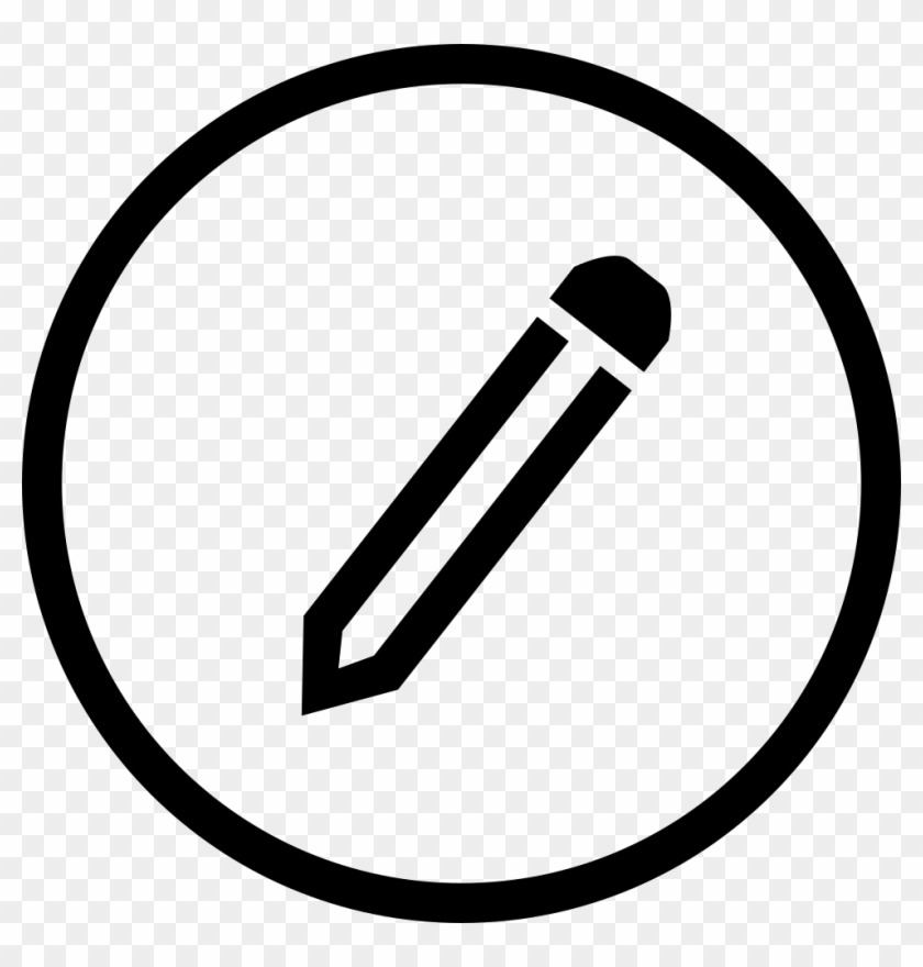 Pencil Writing Tool Symbol In Circular Button Outline - Copyright Symbol Clipart #4256308