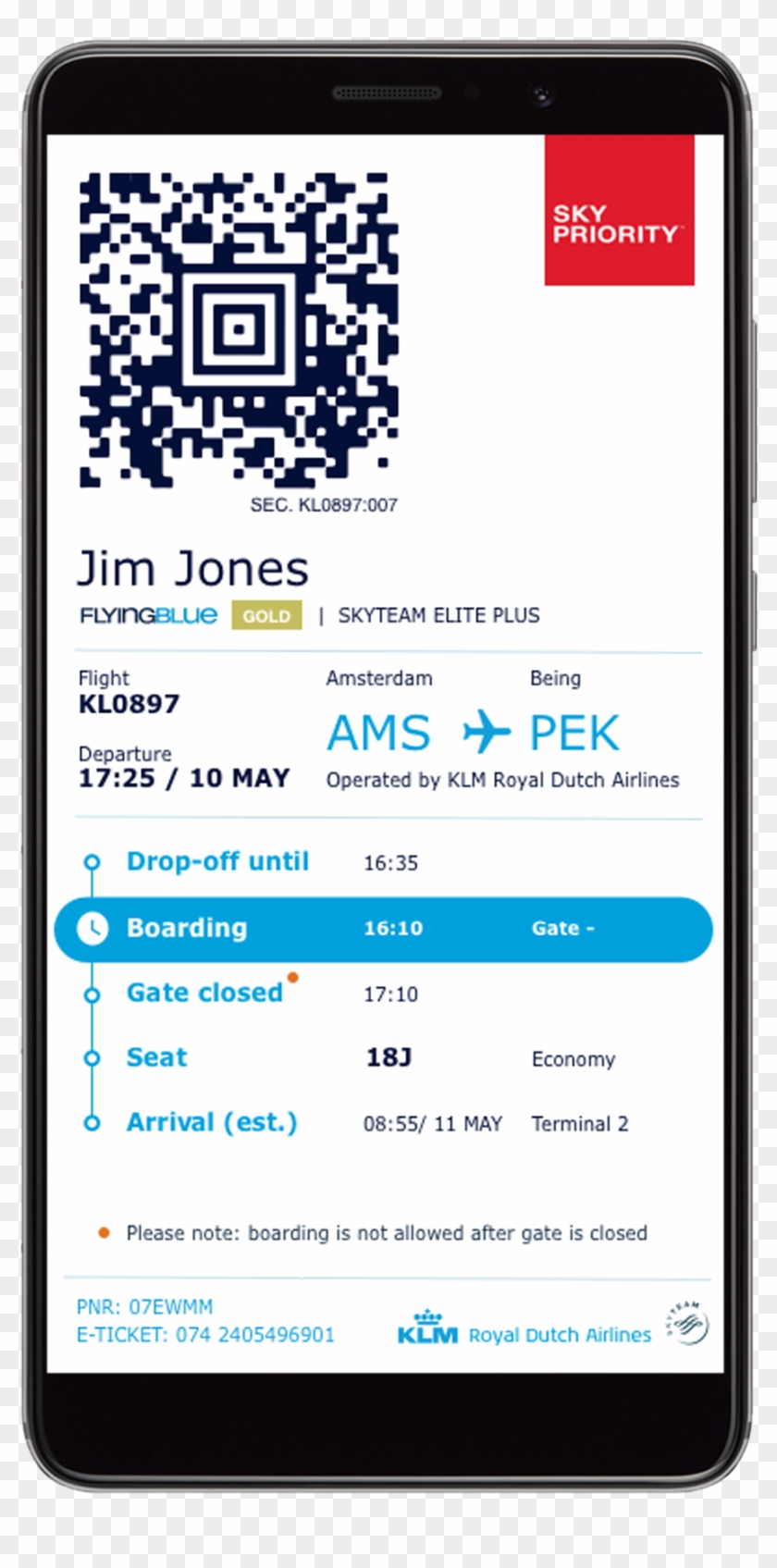 At The Boarding Pass Print Page - Electronic Boarding Pass Klm Clipart #4256982