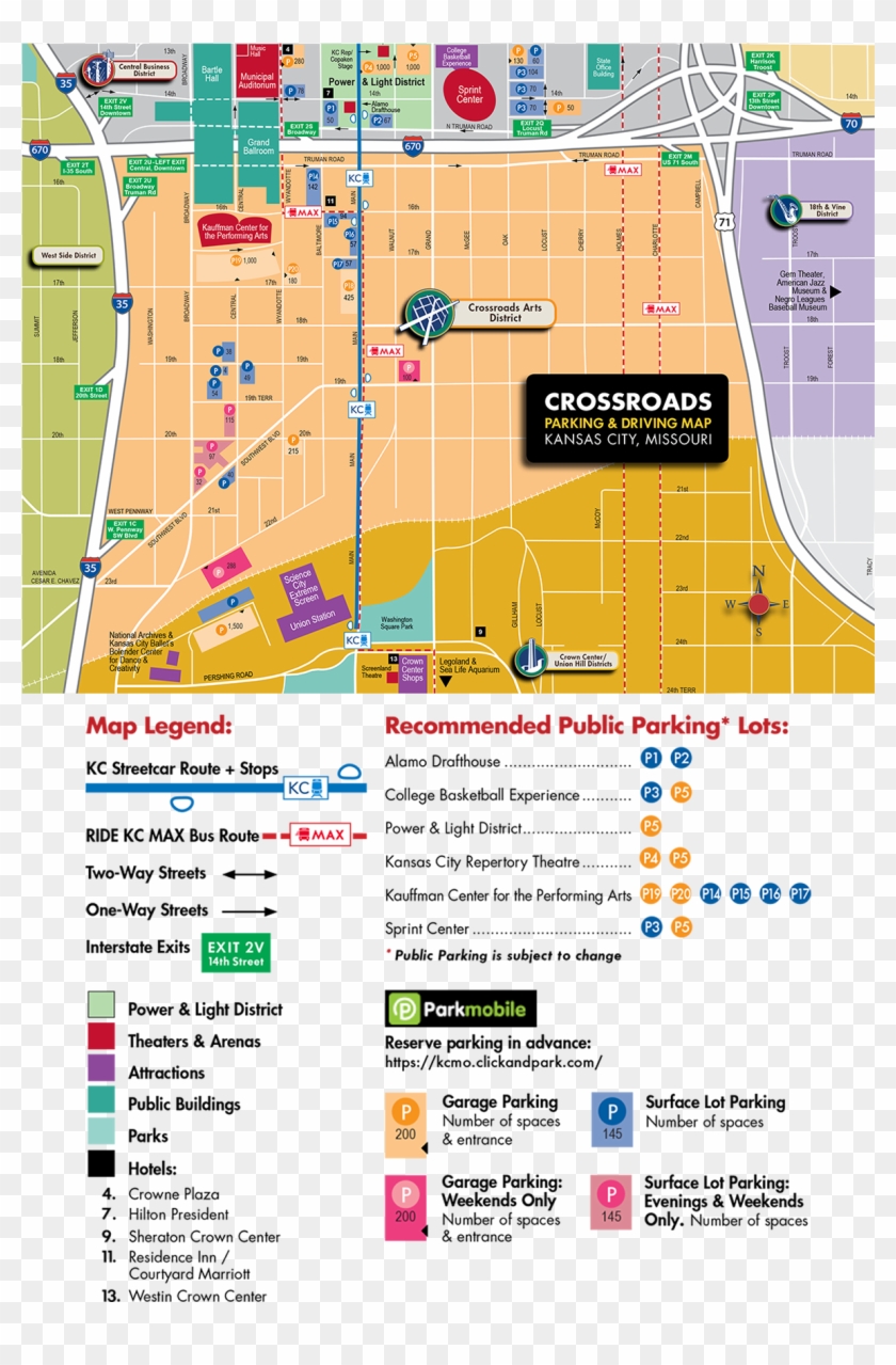 Crossroads District Parking Map - Crossroads Art District Map Clipart #4257719