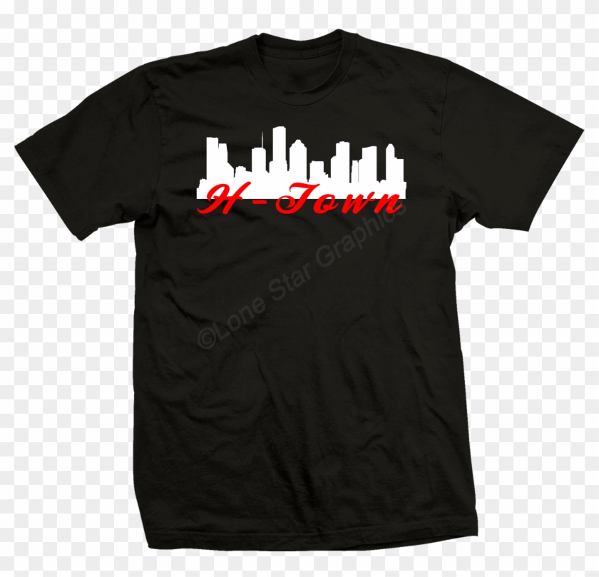 H Town Skyline Cursive Writing T Shirt - Afro Latino T Shirt Clipart #4257768