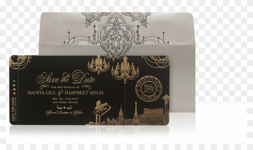 Luxury Las Vegas Boarding Pass Ticket Save The Date - Wedding Invitation Las Vegas Boarding Pass Clipart #4258362