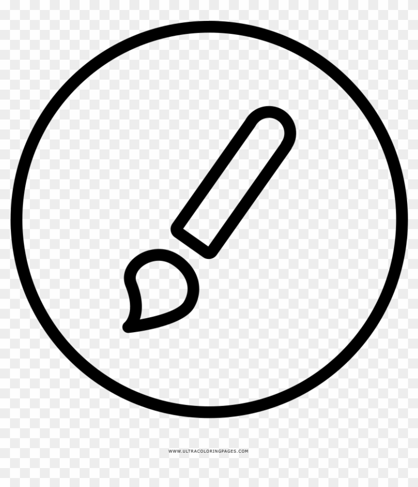 Paint Brush Coloring Page - Desenho De Cd Para Colorir Clipart