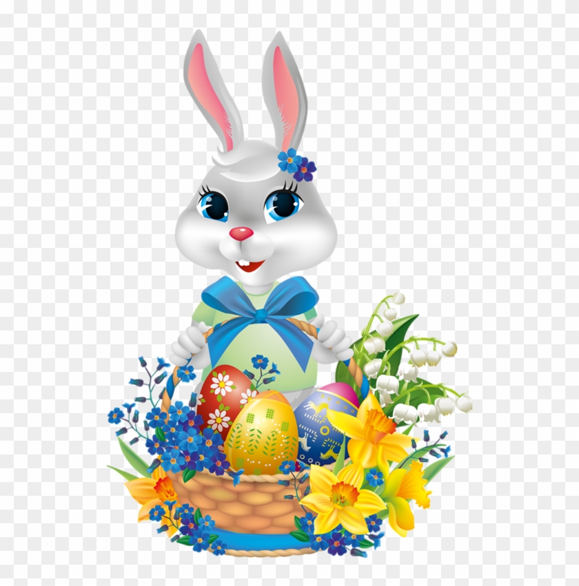 Easter Bunny Pictures, Easter Printables, Easter Craft - Easter Bunny In A Basket Clipart - Png Download