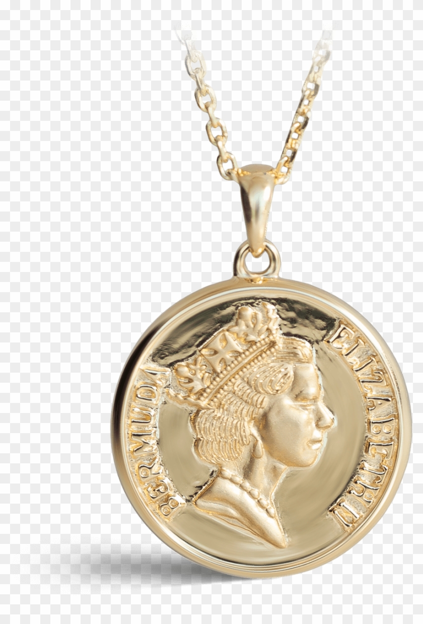 Bermuda Yellow Gold Coin Pendant - Locket Clipart #4261963