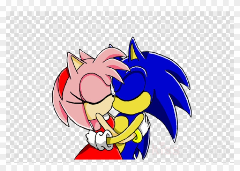 Download Sonic The Hedgehog And Amy Kiss Clipart Amy - Amy Rose Kiss Sonic - Png Download #4263660