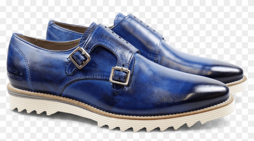 Amy 1 Classic China Blue Cortora White Monks - Slip-on Shoe Clipart