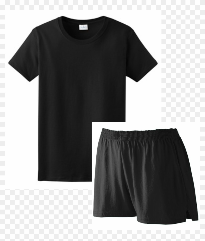 Cheer Black Shirt Black Shorts - T-shirt Clipart #4264768