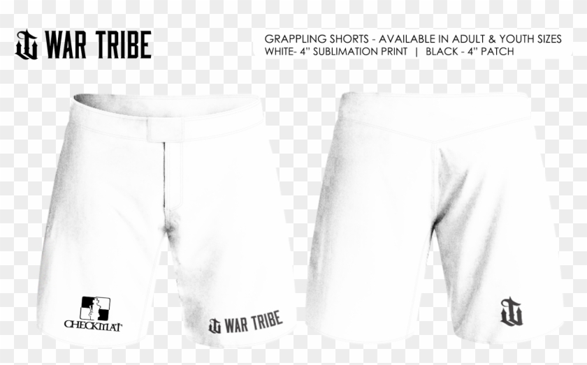 Checkmat Columbia Sc- Shorts Package - White Mma Short Mockup Clipart #4265535
