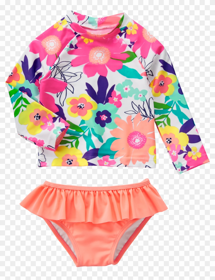 Floral 2-piece Swim Set - Swimsuit Bottom Clipart