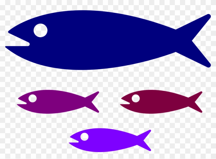 Shoal Fish Fish Family Water Kids Swimming Parent - Small Medium Large Fish Clipart