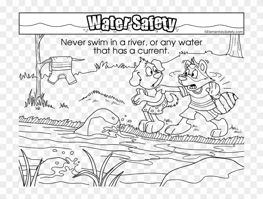 Bigger Image - Water Safety Colouring Sheets Clipart #4266077