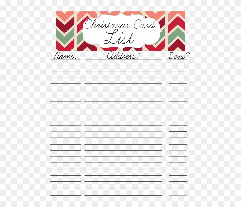 Free Christmas Card List Printable - Christmas Card List Printable Clipart #4266486