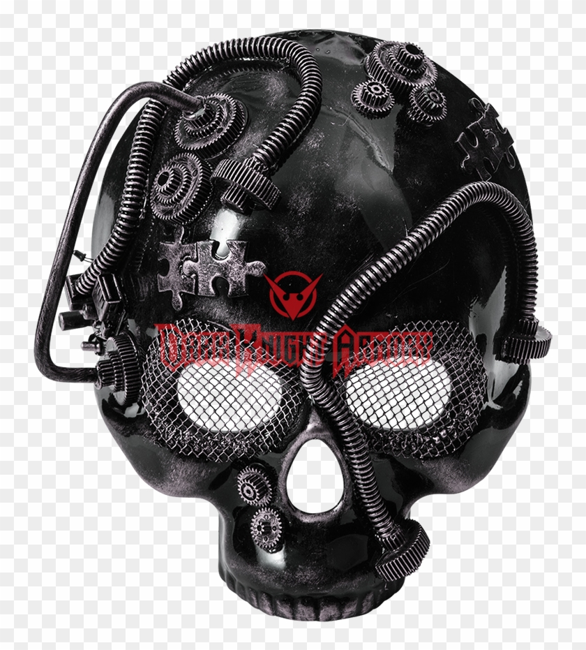 Skull Mask Png - Black And Gray Mens Masquerade Mask Clipart