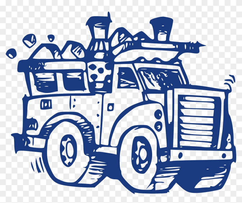 Trash Clipart Blue - Clipart Garbage Car Garbage Truck - Png Download #4267321