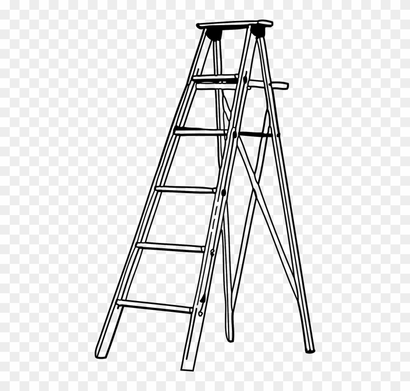 Escalera, Aluminio, Plegable, Metal, Solo, Subir - Ladder Clip Art - Png Download #4268616