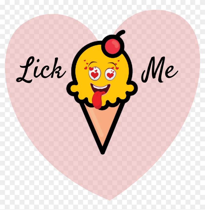 Lick Me Ice Cream Love Heart Design T-shirt On Sale - Animated Sad Ice Cream Clipart