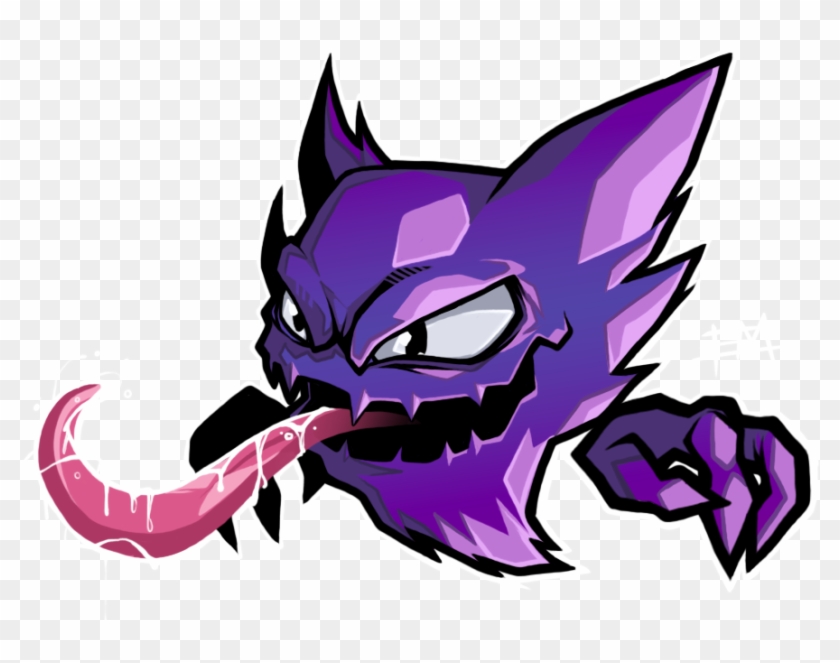 #093 Haunter Used Lick And Night Shade - Pokemon Transparent Background .png Clipart #4269165