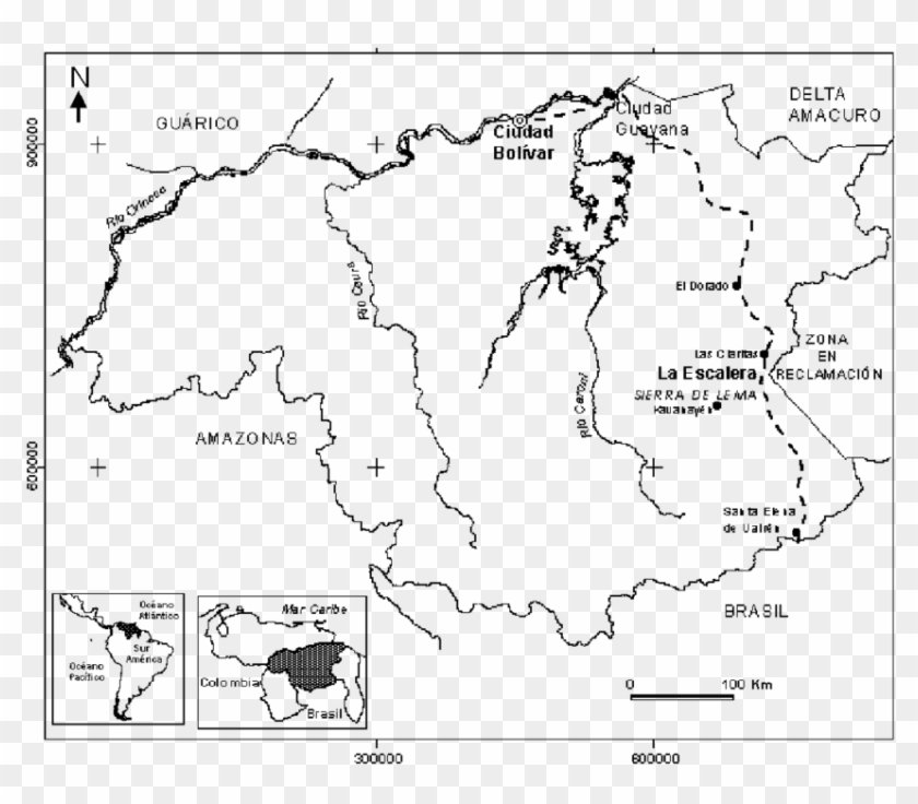 Ubicación Del Área De Estudio " La Escalera " - Sierra De Guayana Clipart