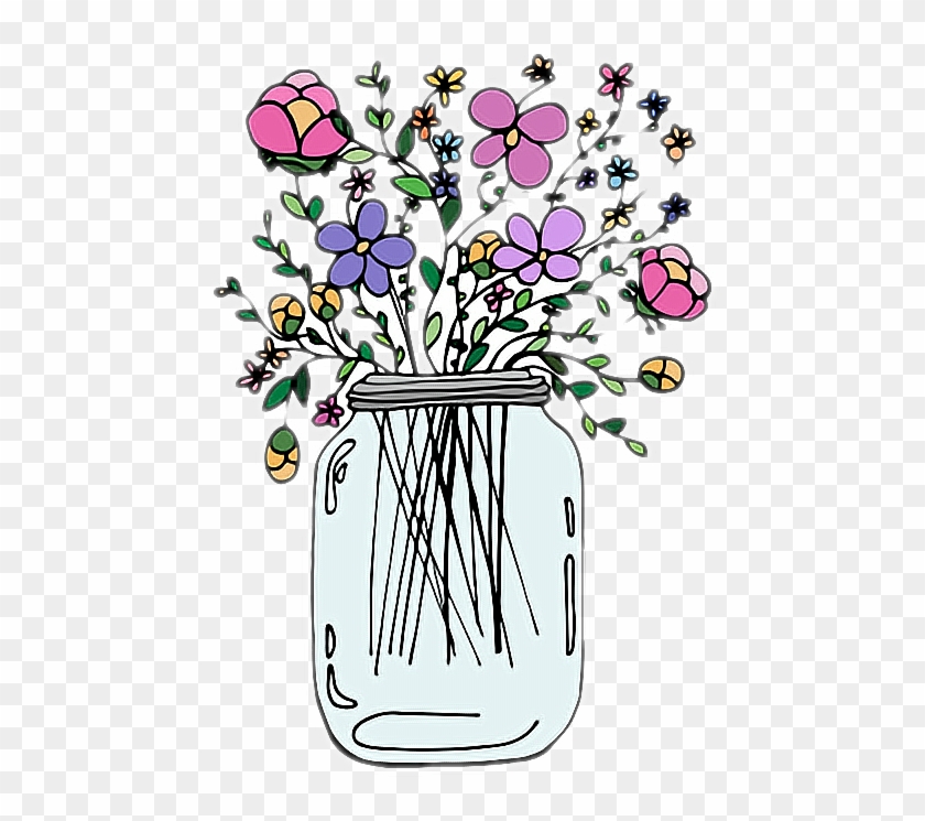 Florero Png , Png Download - Mason Jar Flower Clip Art Transparent Png #4270961