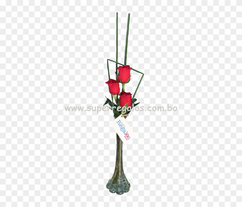 Florero Con 3 Rosas Superregalos - 3 Rosas En Florero Clipart
