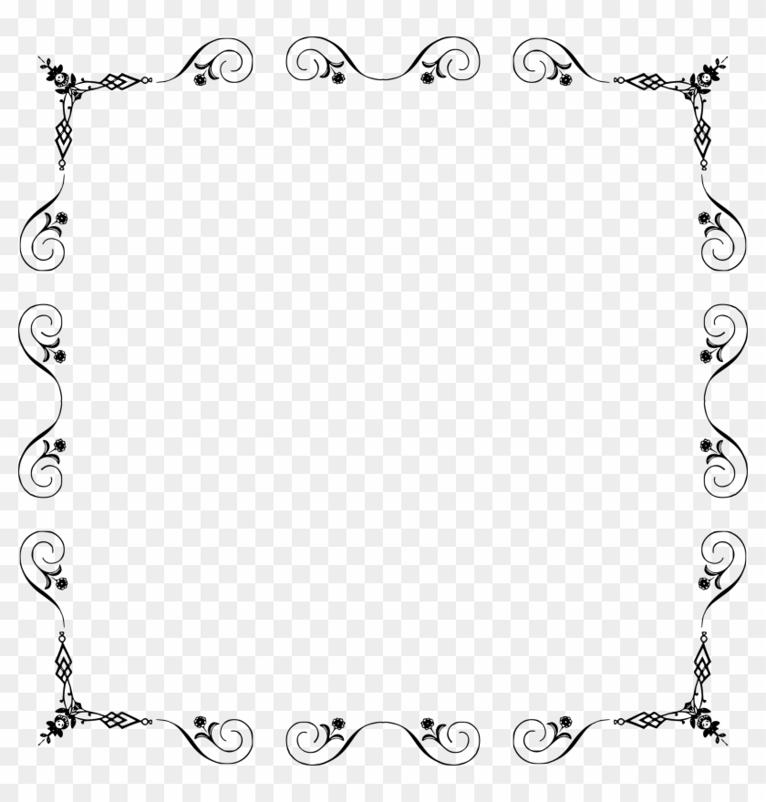 Free Elegant Frames - Simple Flower Page Border Clipart