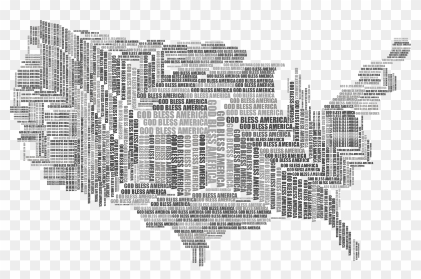 This Free Icons Png Design Of God Bless America Map - Grayscale America Clipart #4272522