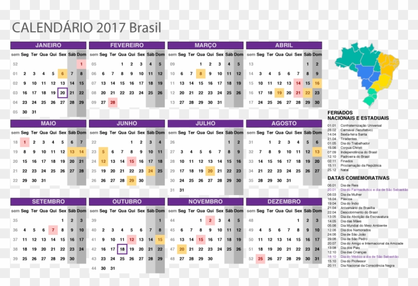 Calendario Marco 2017 Para Imprimir Icalendario Br - Calendário 2019 Com Feriados Clipart
