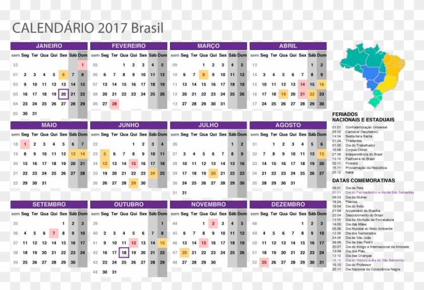 Calendario Marco 2017 Para Imprimir Icalendario Br - Calendário 2019 Com Feriados Clipart #4273108