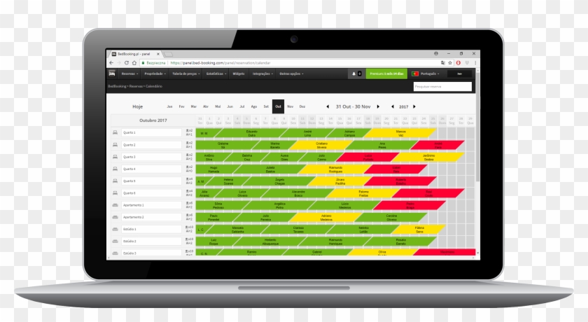 Bedbooking Calendário De Reservas Aplicativo Web Computador - Reservation Calendar App Clipart #4273409