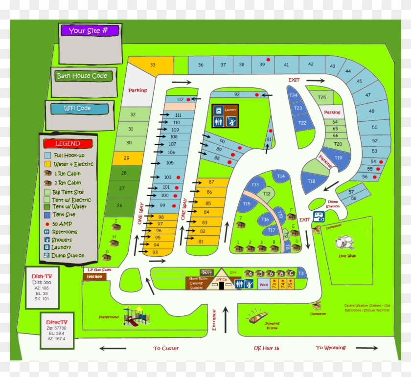 Campground Site Map - Custer Koa Clipart