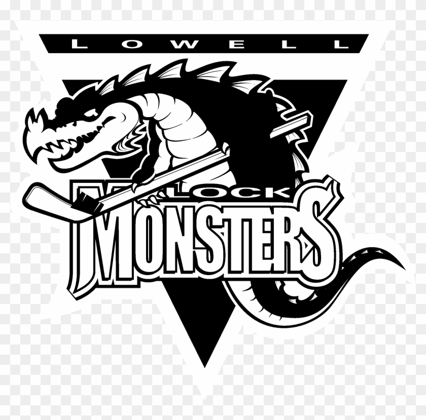 Lowell Lock Monsters Logo Black And White - Lowell Lock Monsters Clipart #4274380