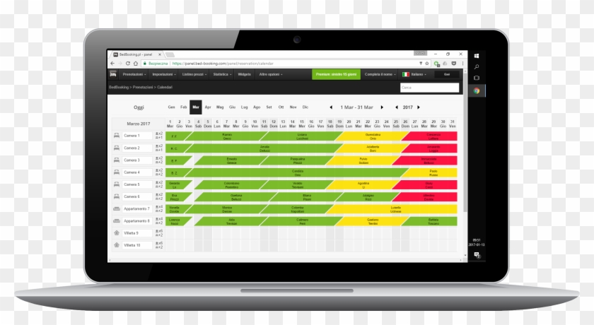 Bedbooking Calendario Prenotazioni Sul Computer - Web Booking Clipart