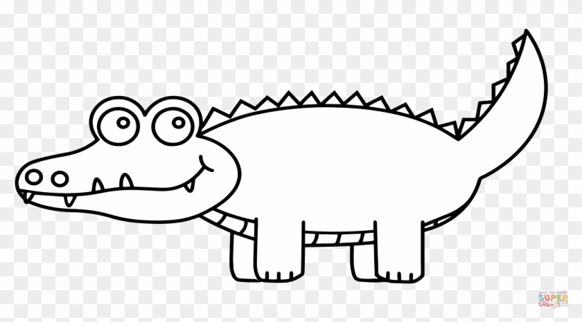 Haz Click En Cocodrilo Lindo De Dibujos Animados - Alligators Clipart