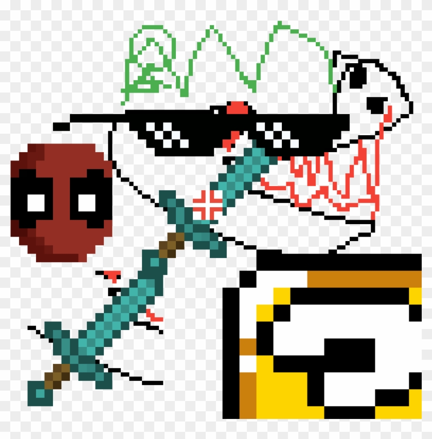 Cocodrilo Mutante - Mystery Block Pixel Art Clipart