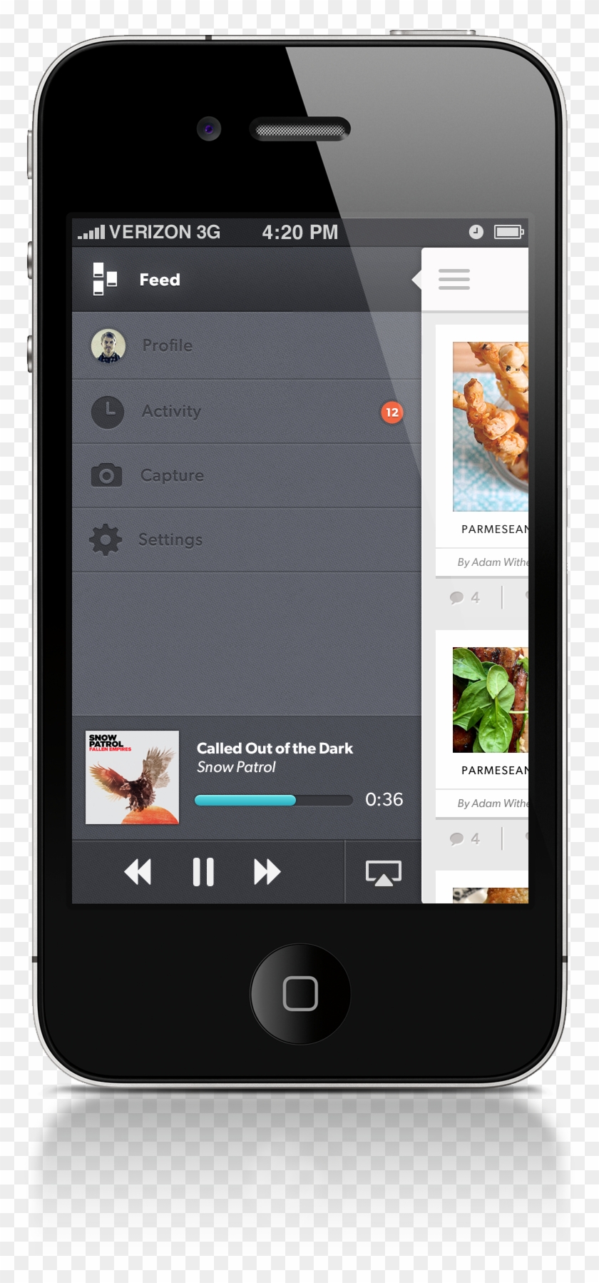 Navigation Music Player For Ios App Designed By Jeremiah Clipart #4275707
