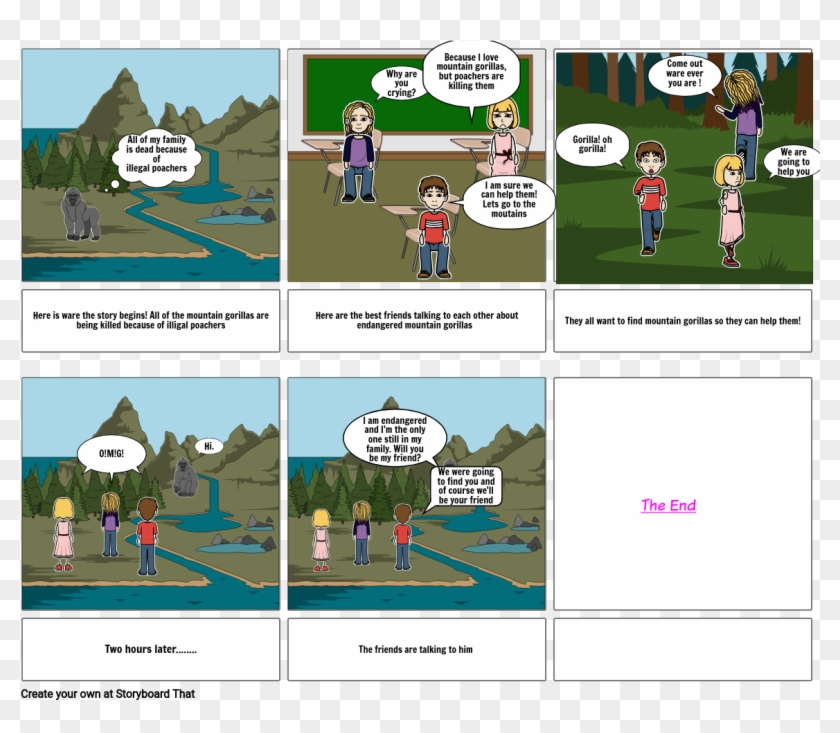 Endangered Mountain Gorillas - Cartoon Clipart #4278604
