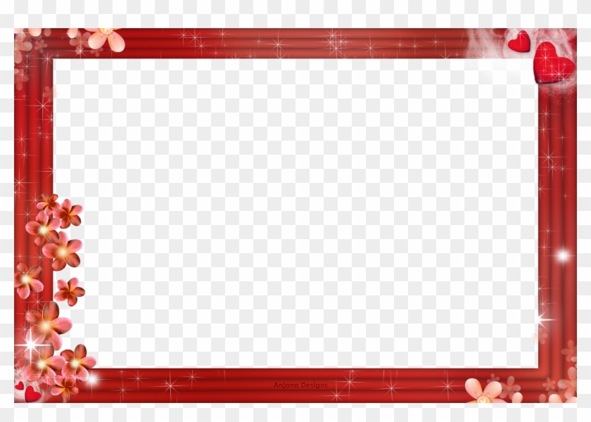 In My Dreams Frame By Anjanadesigns - Flowers Red Frames Png Clipart #4279356