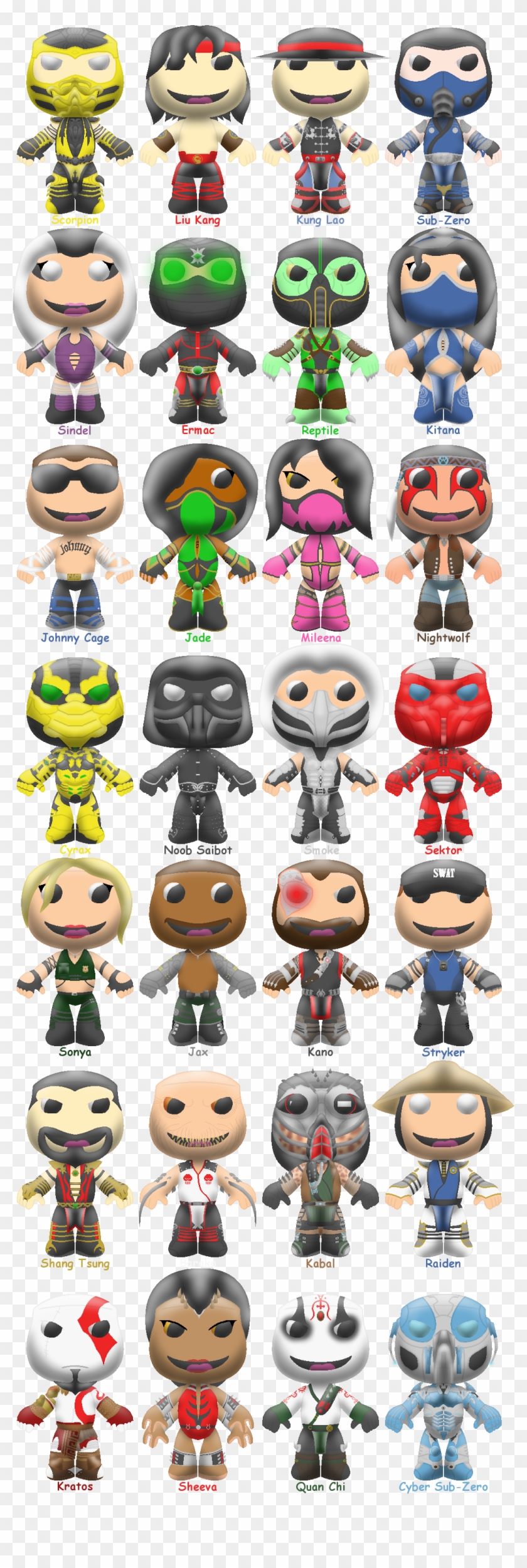 Mortal Kombat 9 Sackboys Konzolok, Videók, Tmnt, Anime, - Todos Os Personagens De Mortal Kombat 9 Clipart #4279795