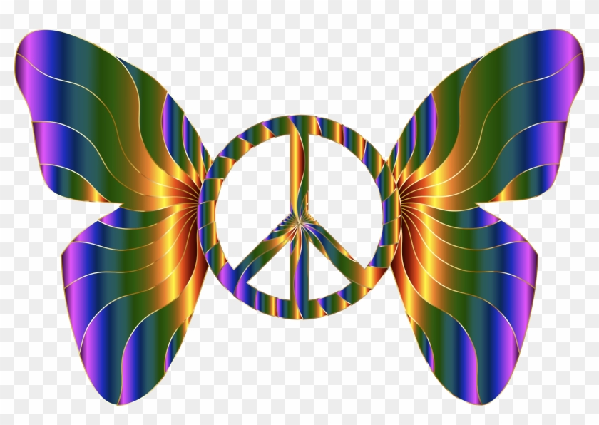 This Free Icons Png Design Of Groovy Peace Sign Butterfly - Butterfly Peace Clipart