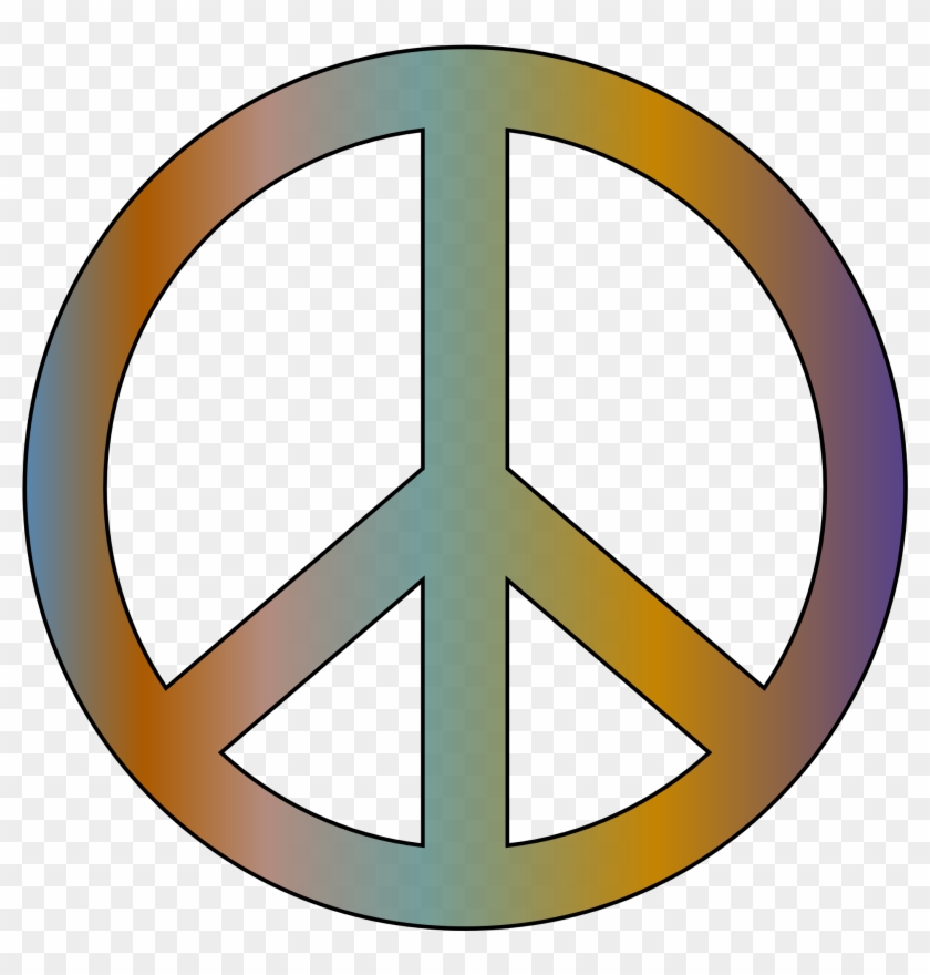 Peace Sign 2 Black White Line Art Christmas Xmas Peace - Peace Sign Black Clipart