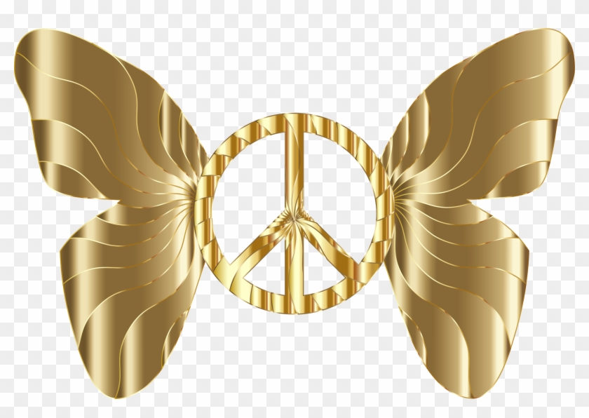 This Free Icons Png Design Of Groovy Peace Sign Butterfly - Peace Symbols Clipart