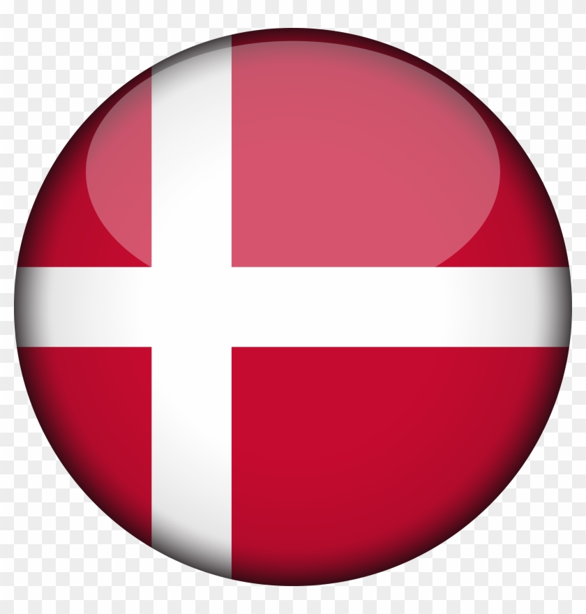 Denmark Flag 3d Round Xl - Denmark Flag 3d Round Clipart #4280970