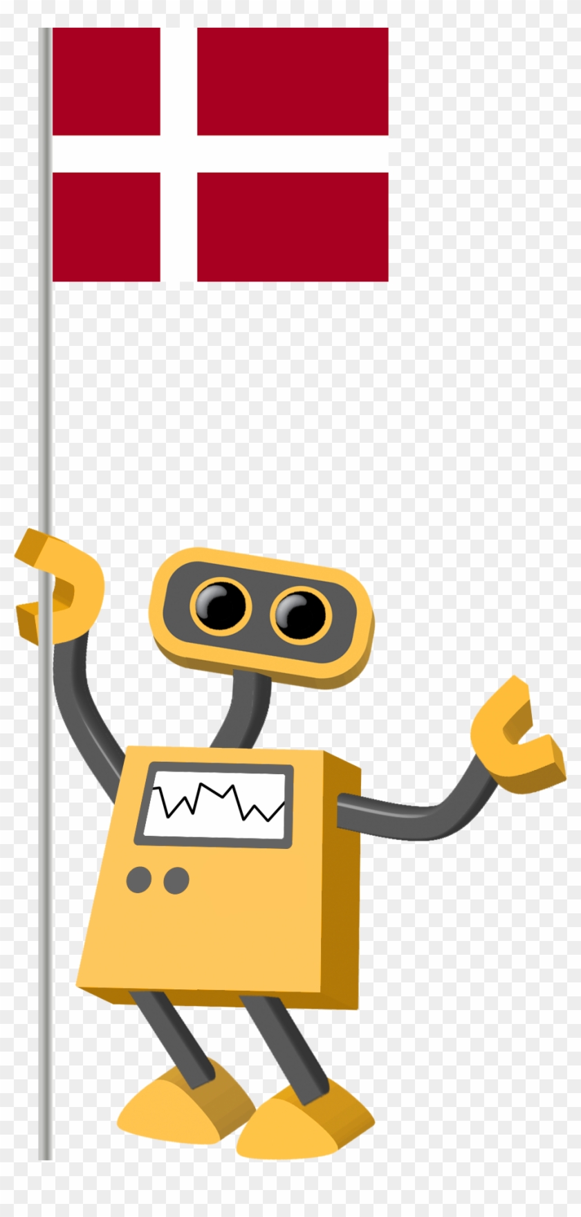 Flag Bot, Denmark - China Presentation Background Clipart #4281085