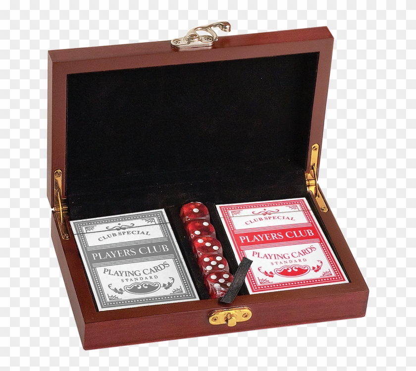 Rosewood Finish Card & Dice Gift Set - Playing Card Clipart