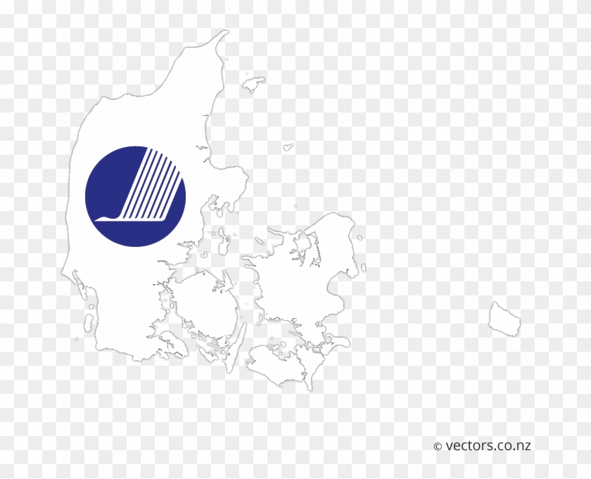 Nc Flag Vector Map Of Denmark - Denmark Black And White Clipart #4281555