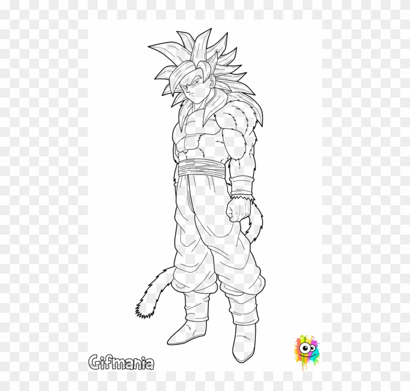 Absolutely Design Goku Super Saiyan 4 Coloring Pages - Ssj4 Goku And Vegeta Drawing Clipart #4282863