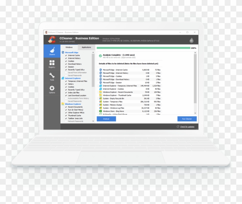 Ccleaner Business Laptop - Netbook Clipart